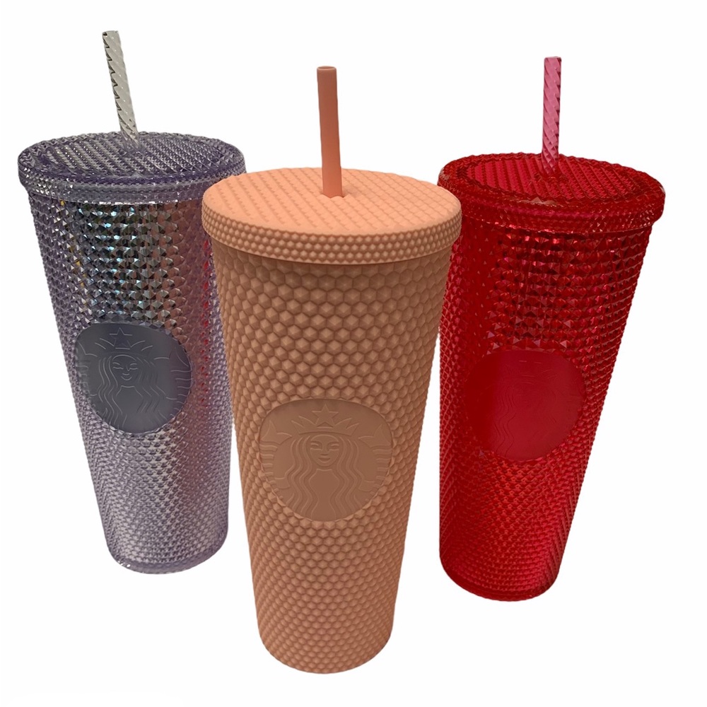Starbucks Studded Tumblers Set w/ 2020 Matte Pink